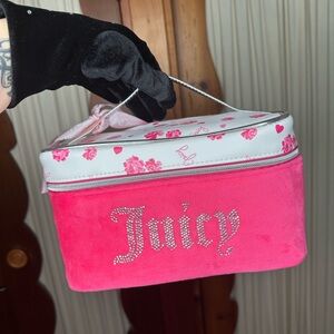 Juicy Couture Pink Floral Cosmetic Bag